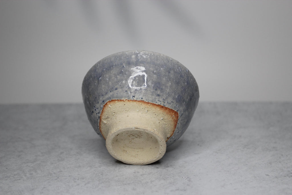 Shigaraki Ware Footed Bowl: Lakescape Wabi Sabi Pottery, Made in Japan