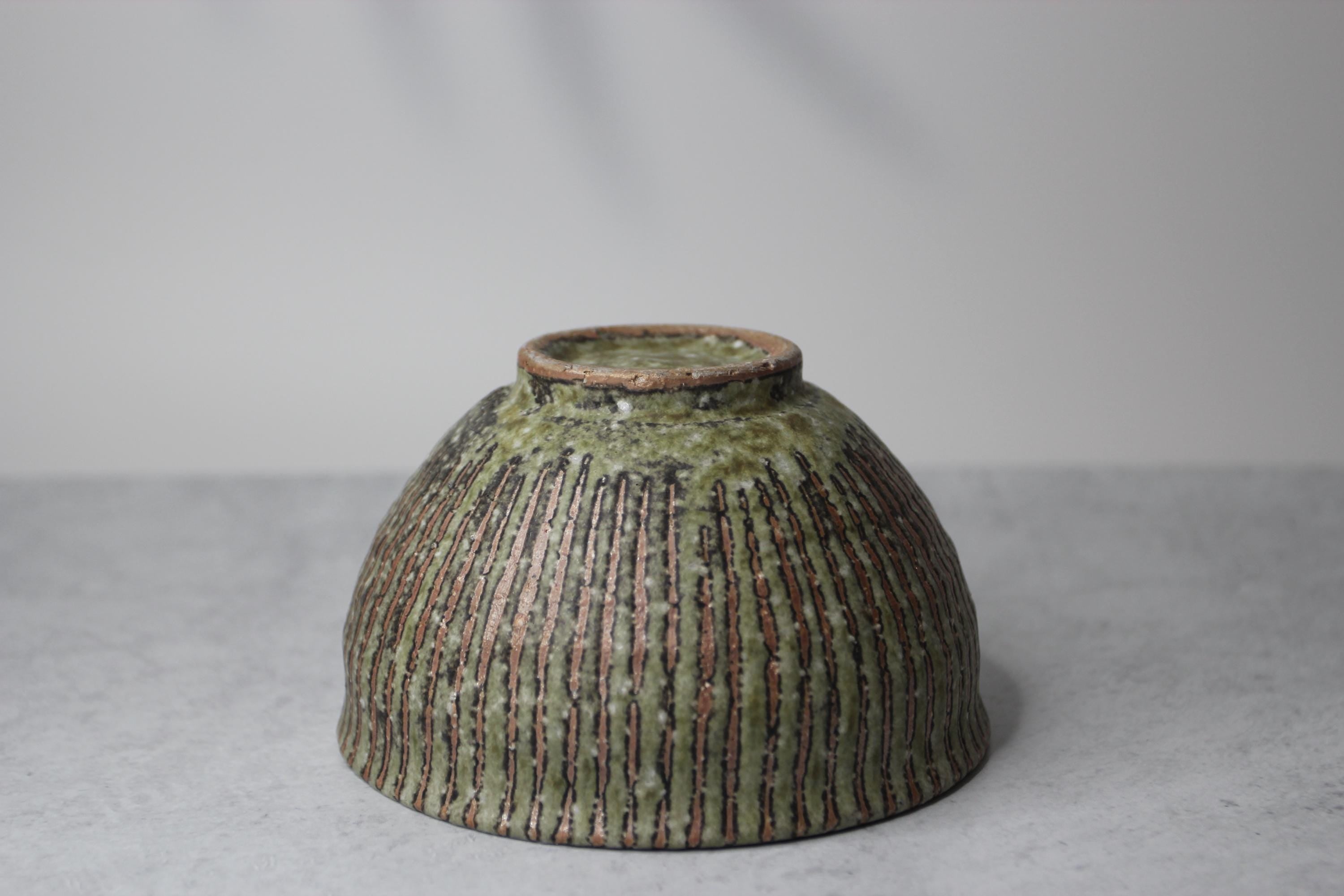 Shigaraki Ware Moegi Bowl: Handmade Japanese Ceramic Pottery