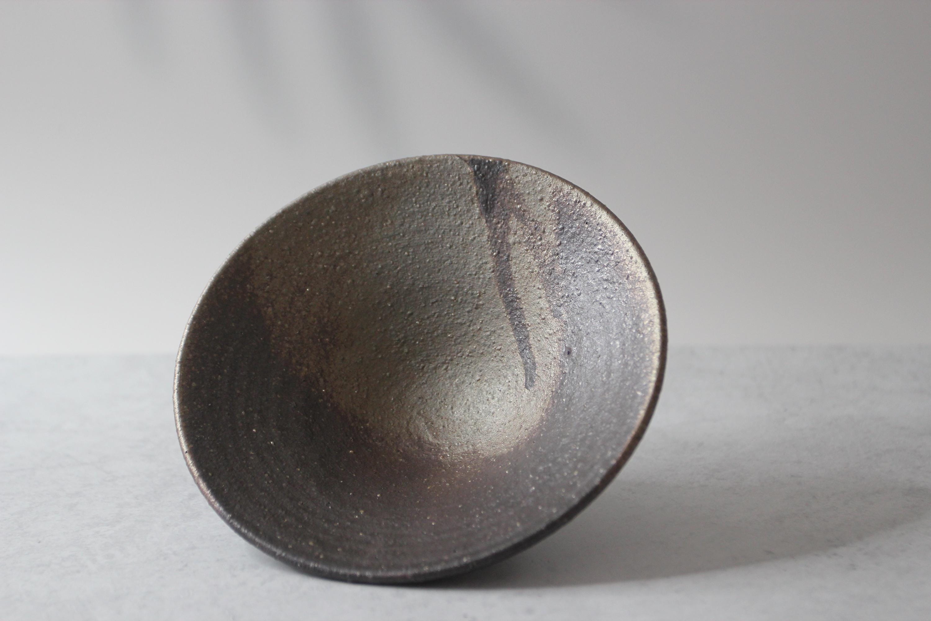Handmade Shigaraki Ware Bowl: Wabi Sabi Japanese Ceramic Dish (15cm)