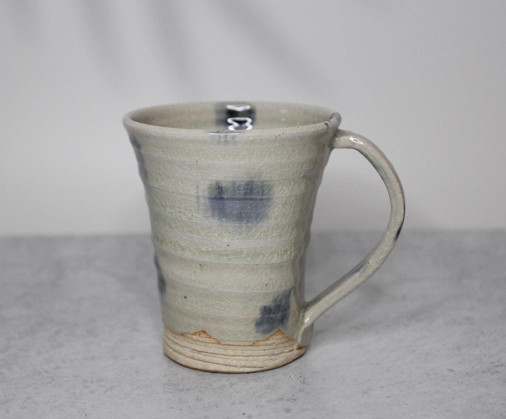 Handmade Shigaraki Ware Mug: Rustic Blue Glaze Japanese Pottery