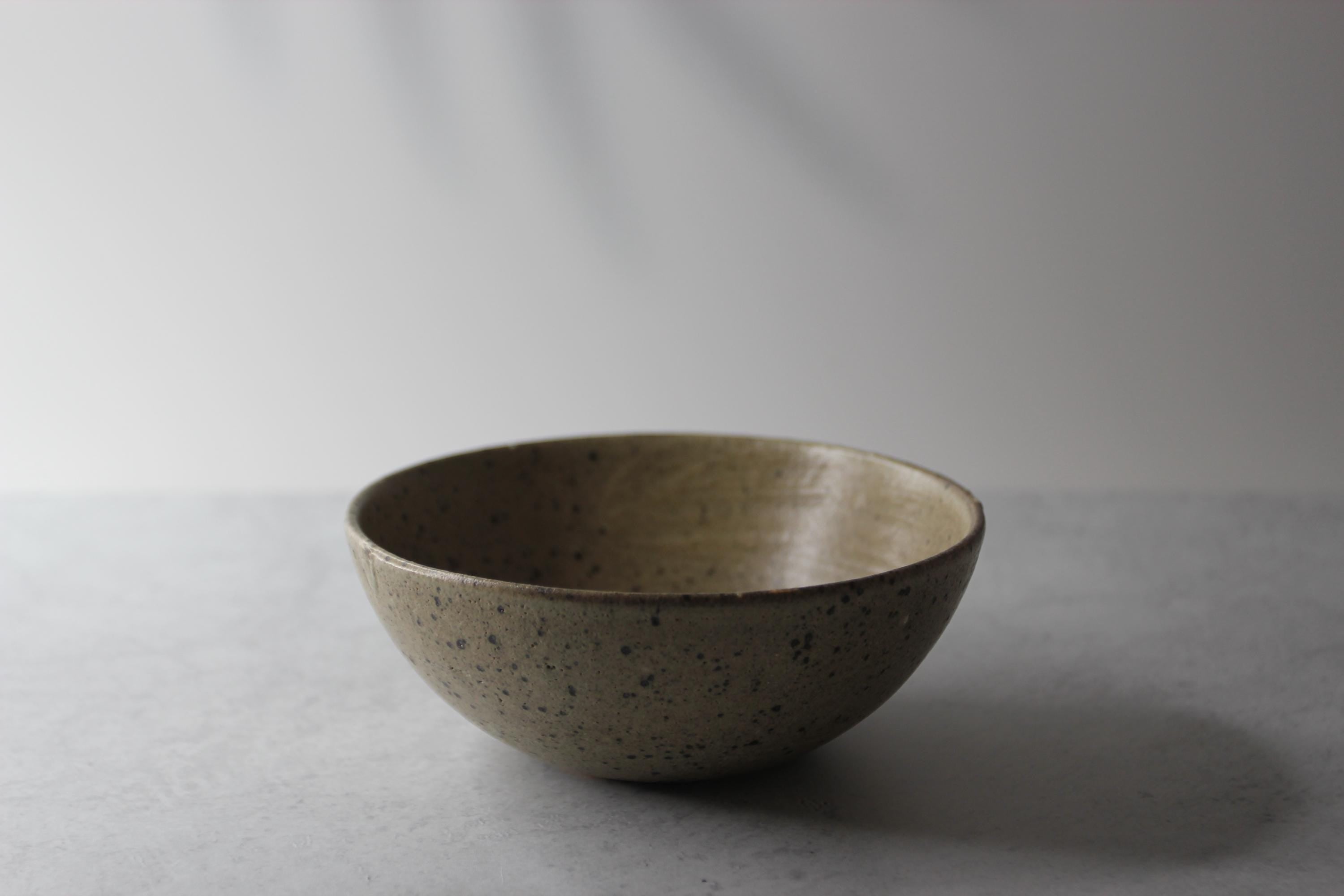 Handmade Shigaraki Ware Bowl: Rustic Japanese Stoneware, Ash Granite Glaze