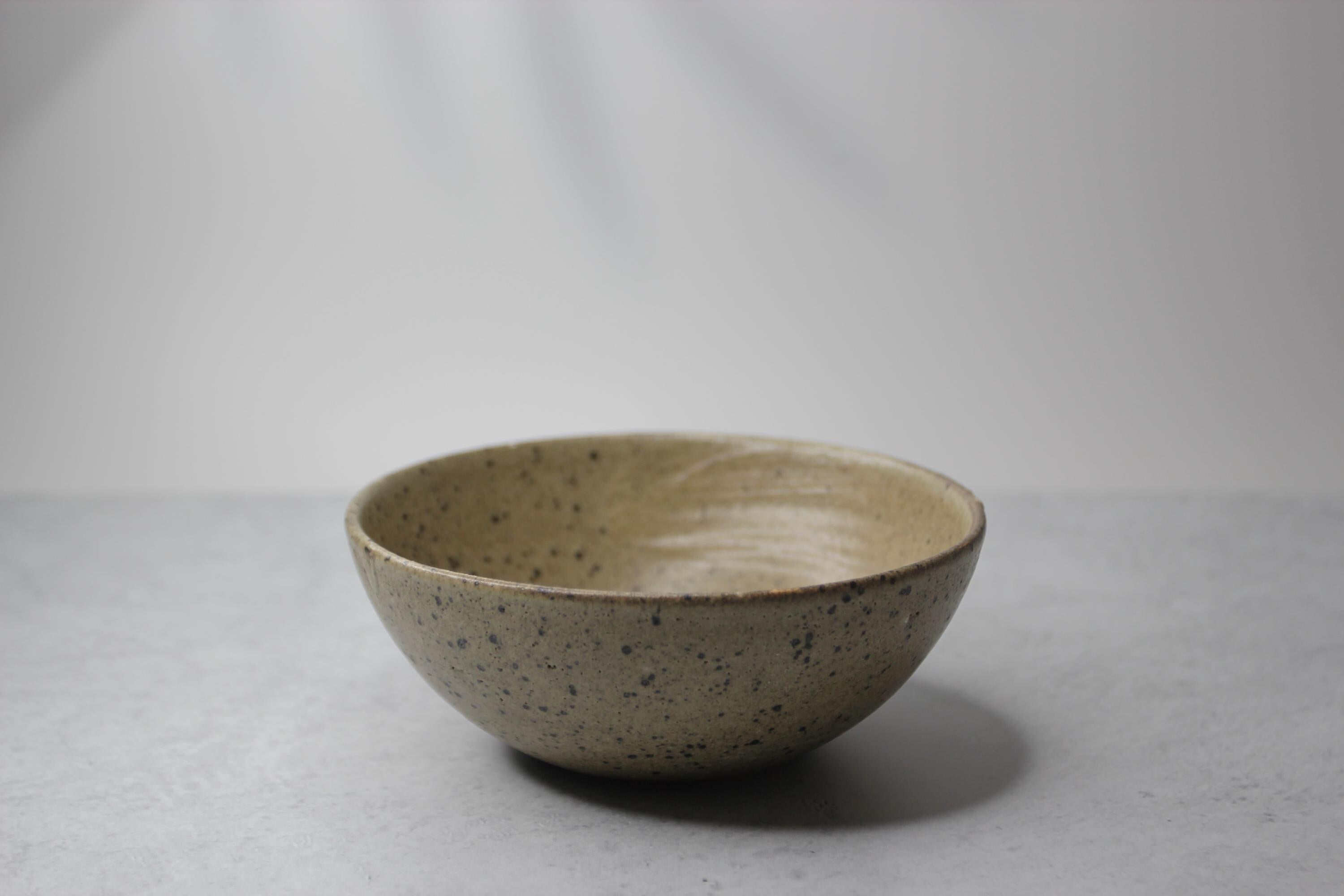 Handmade Shigaraki Ware Bowl: Rustic Japanese Stoneware, Ash Granite Glaze