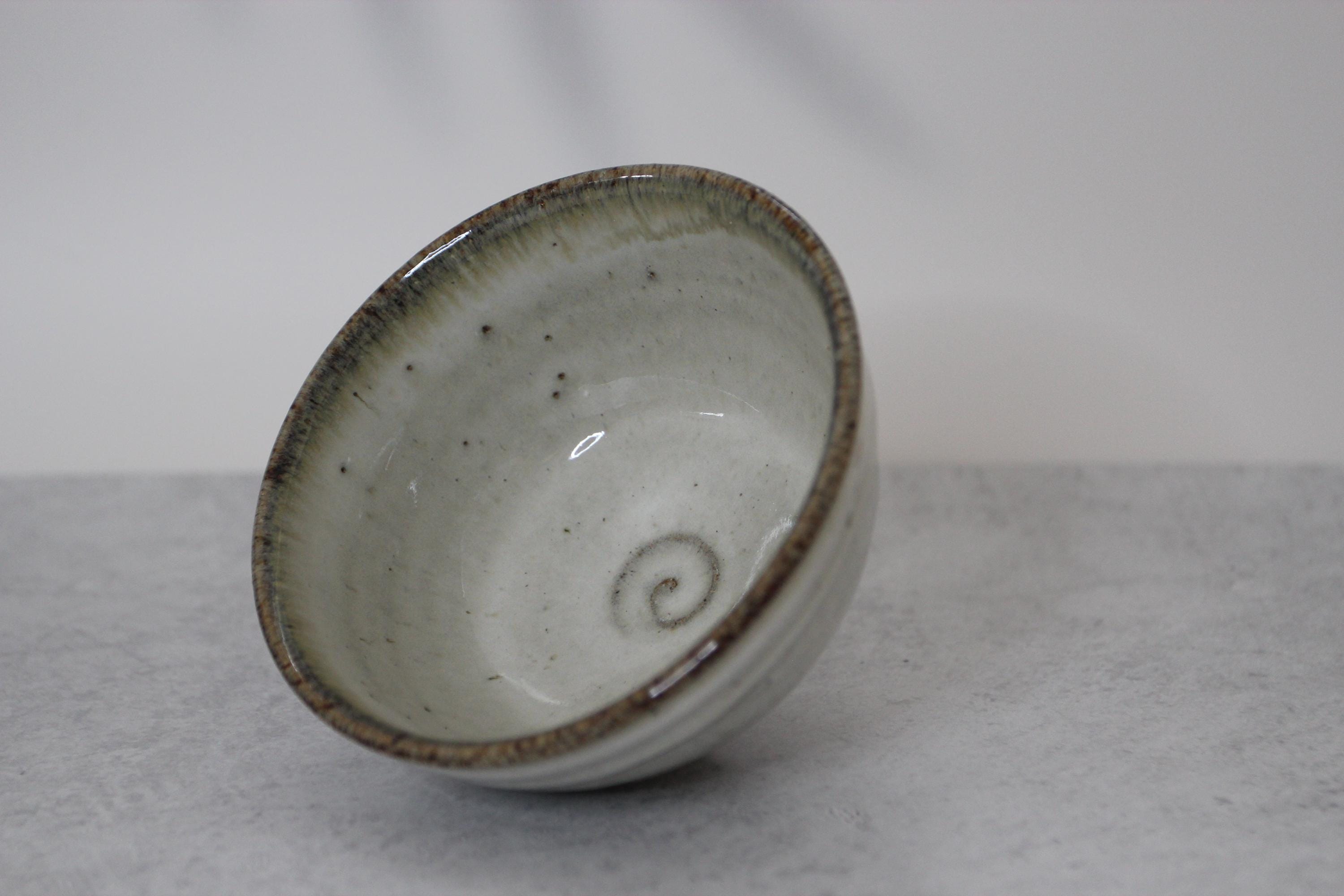 Handmade Shigaraki Ware Rice Bowl: Japanese Wabi Sabi Pottery, Hagi Iron Painting
