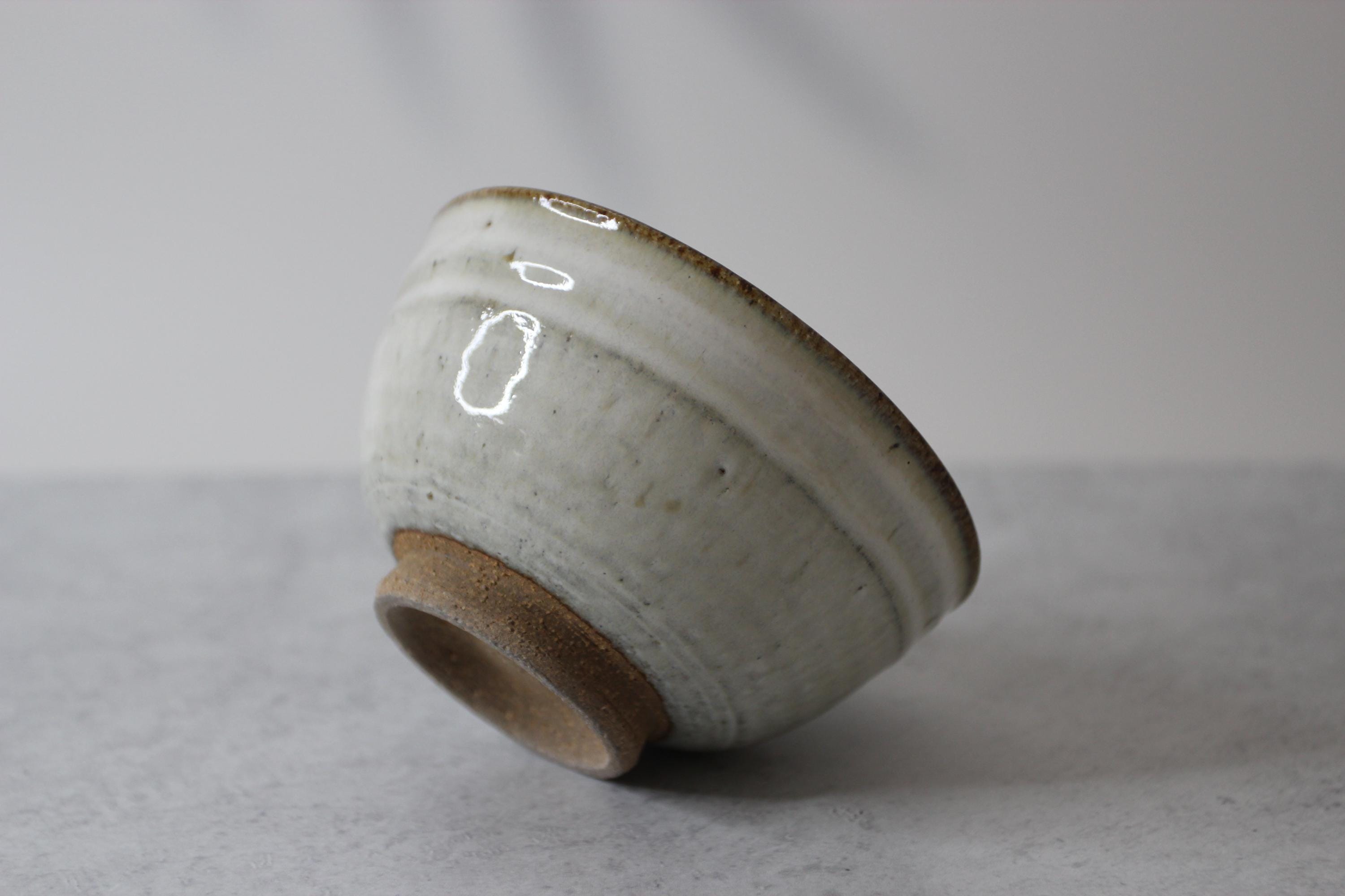 Handmade Shigaraki Ware Rice Bowl: Japanese Wabi Sabi Pottery, Hagi Iron Painting