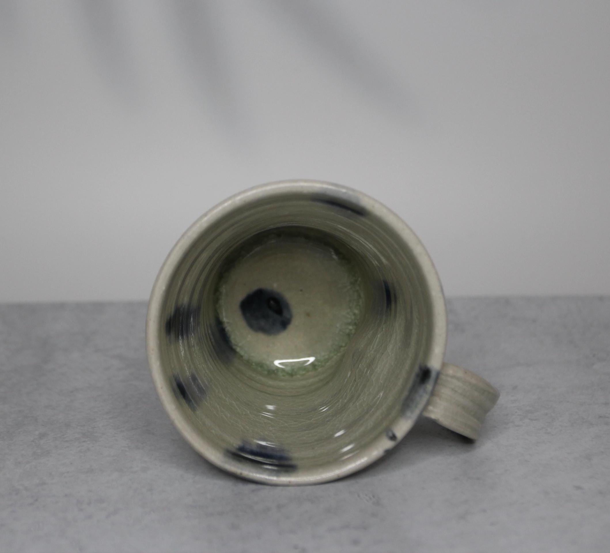 Handmade Shigaraki Ware Mug: Rustic Blue Glaze Japanese Pottery