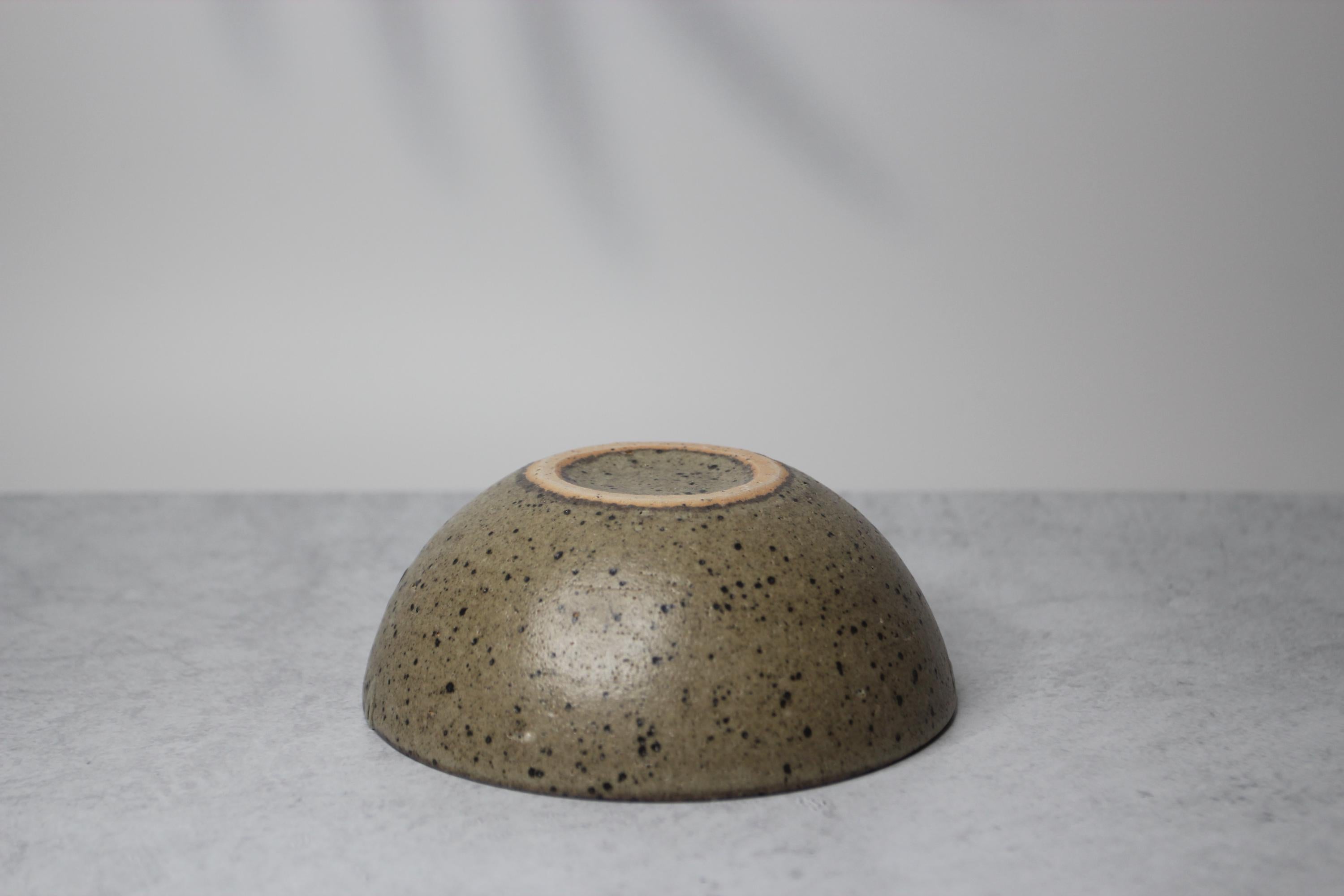 Handmade Shigaraki Ware Bowl: Rustic Japanese Stoneware, Ash Granite Glaze