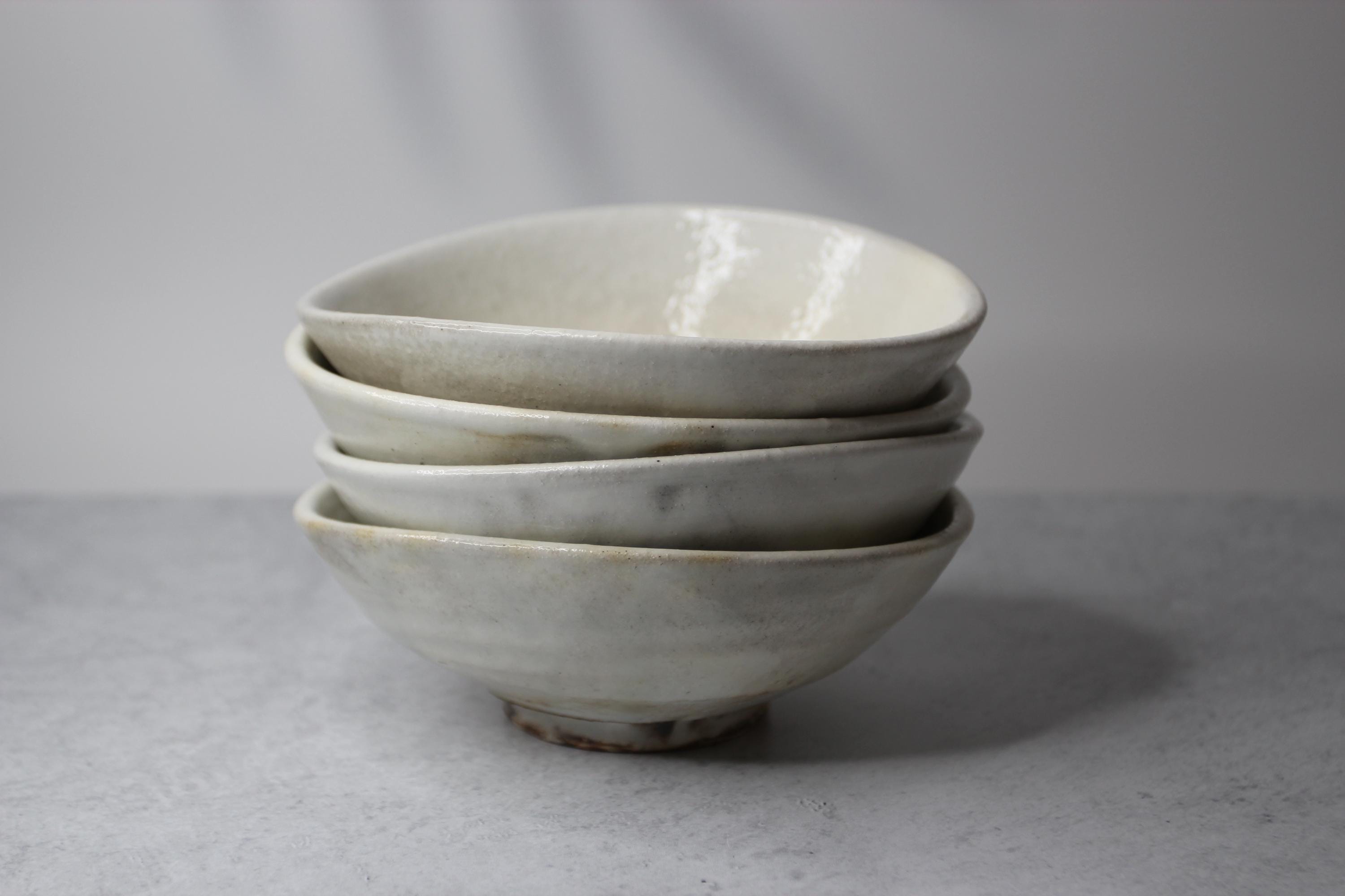 Handmade Shigaraki Kohiki Bowl: Japanese Wabi Sabi Stoneware