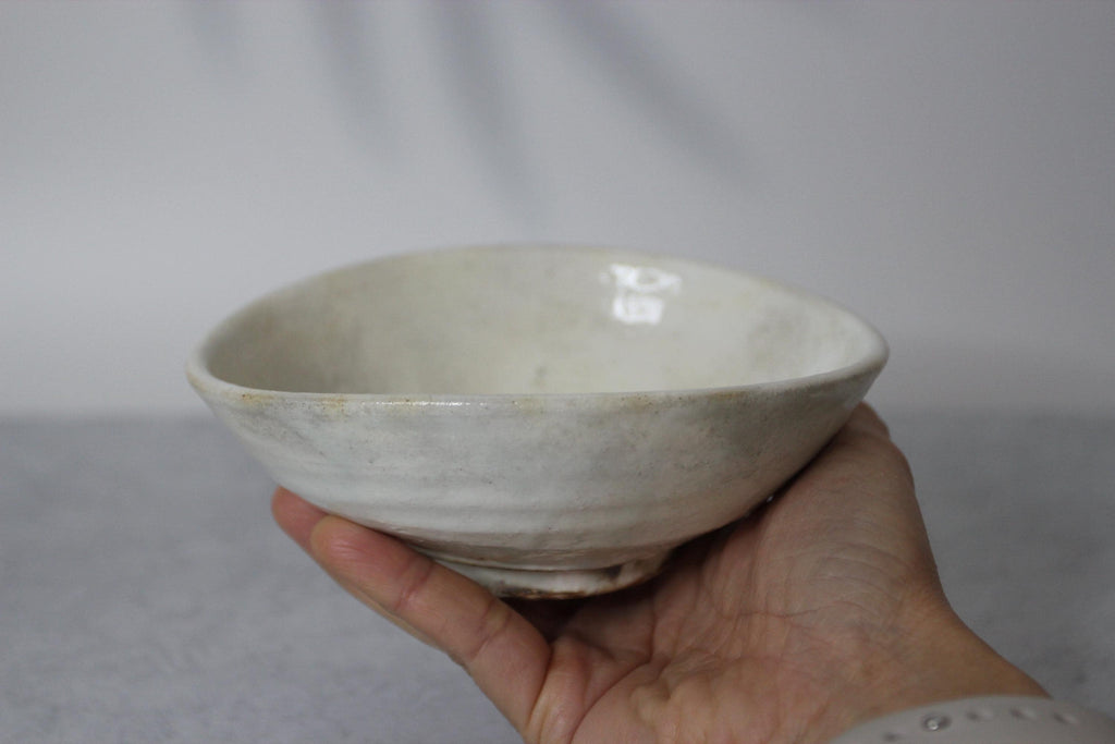 Handmade Shigaraki Kohiki Bowl: Japanese Wabi Sabi Stoneware