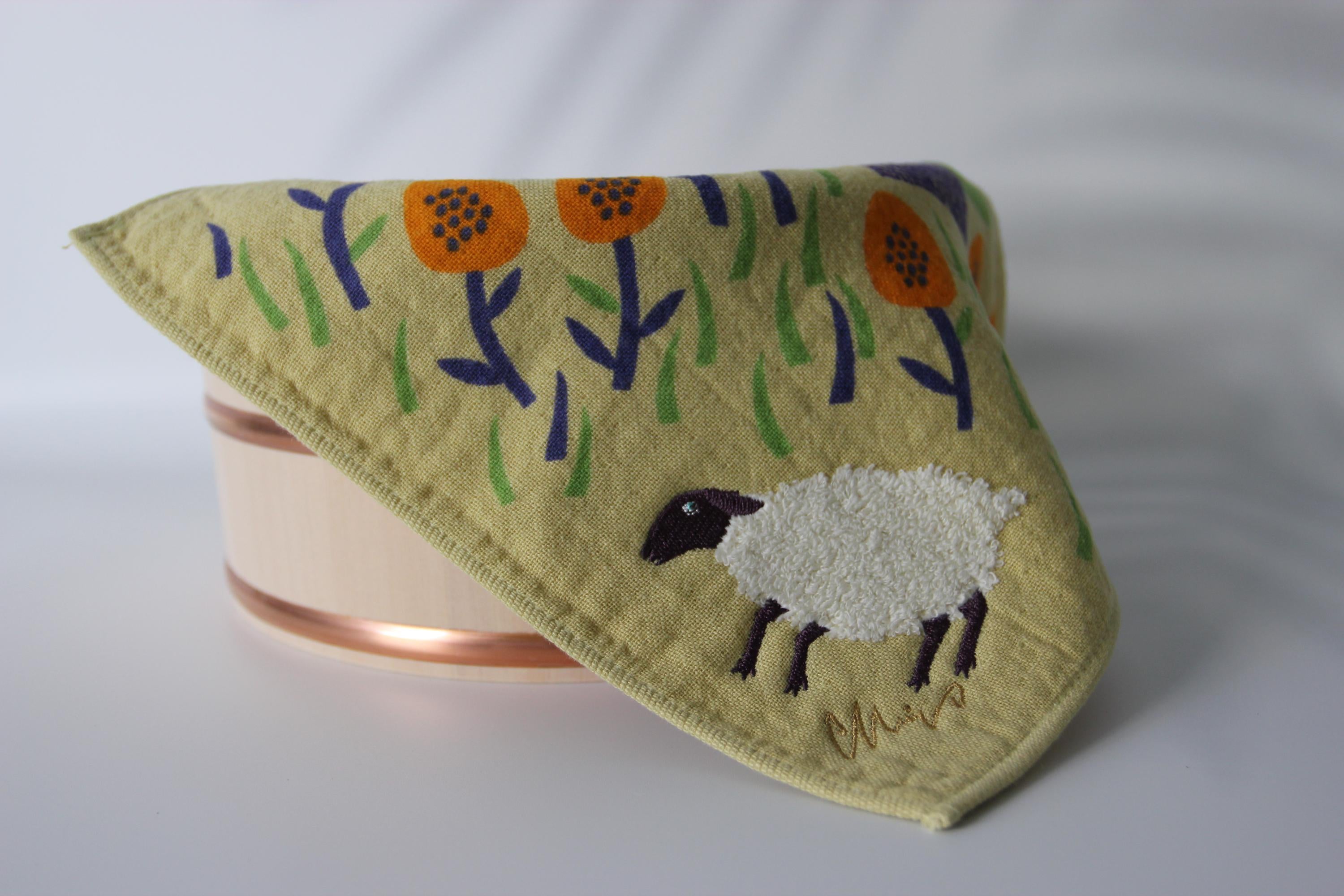 Embroidered Gauze Cotton Handkerchief: Japanese Animal Towel Gift