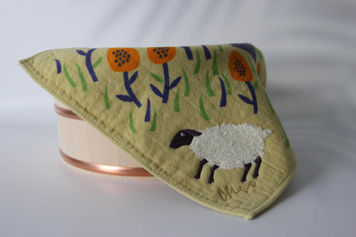 Embroidered Gauze Cotton Handkerchief: Japanese Animal Towel Gift