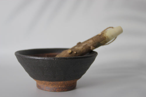 Handmade Ceramic Mortar SMALL: Japanese Spice Grinding Bowl