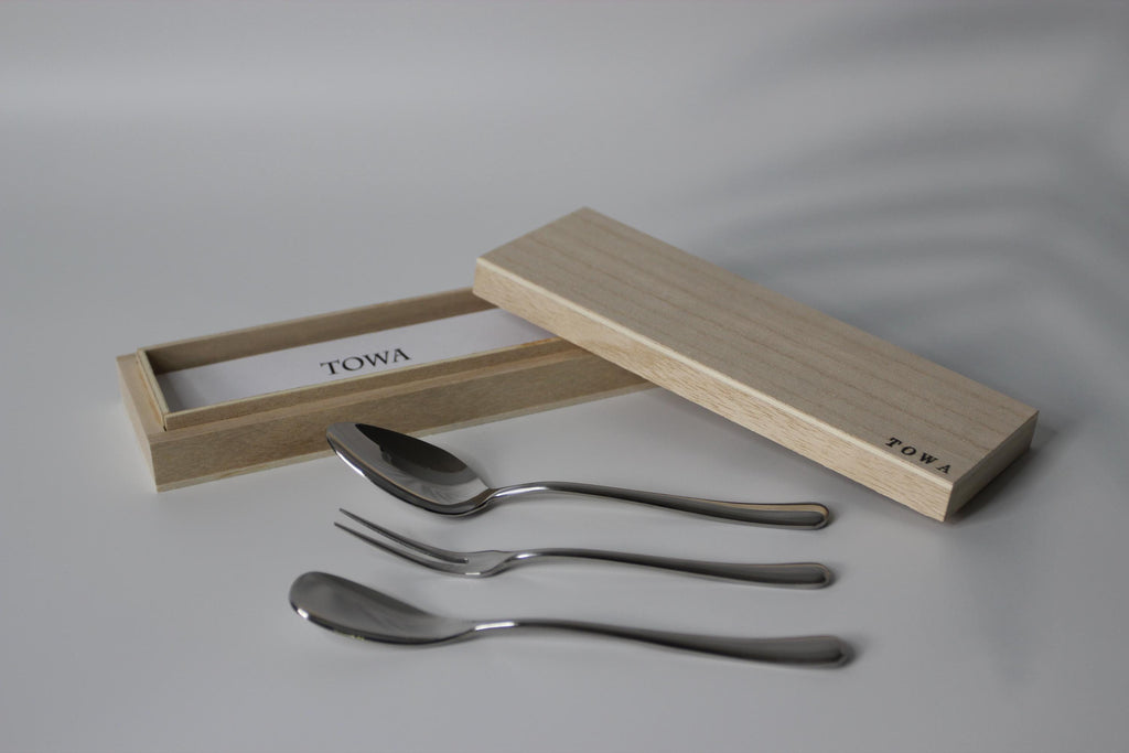 Handmade Japanese Dessert Cutlery Set | 18-8 Stainless Steel | Gift Box from Tsubame-Sanjo Niigata
