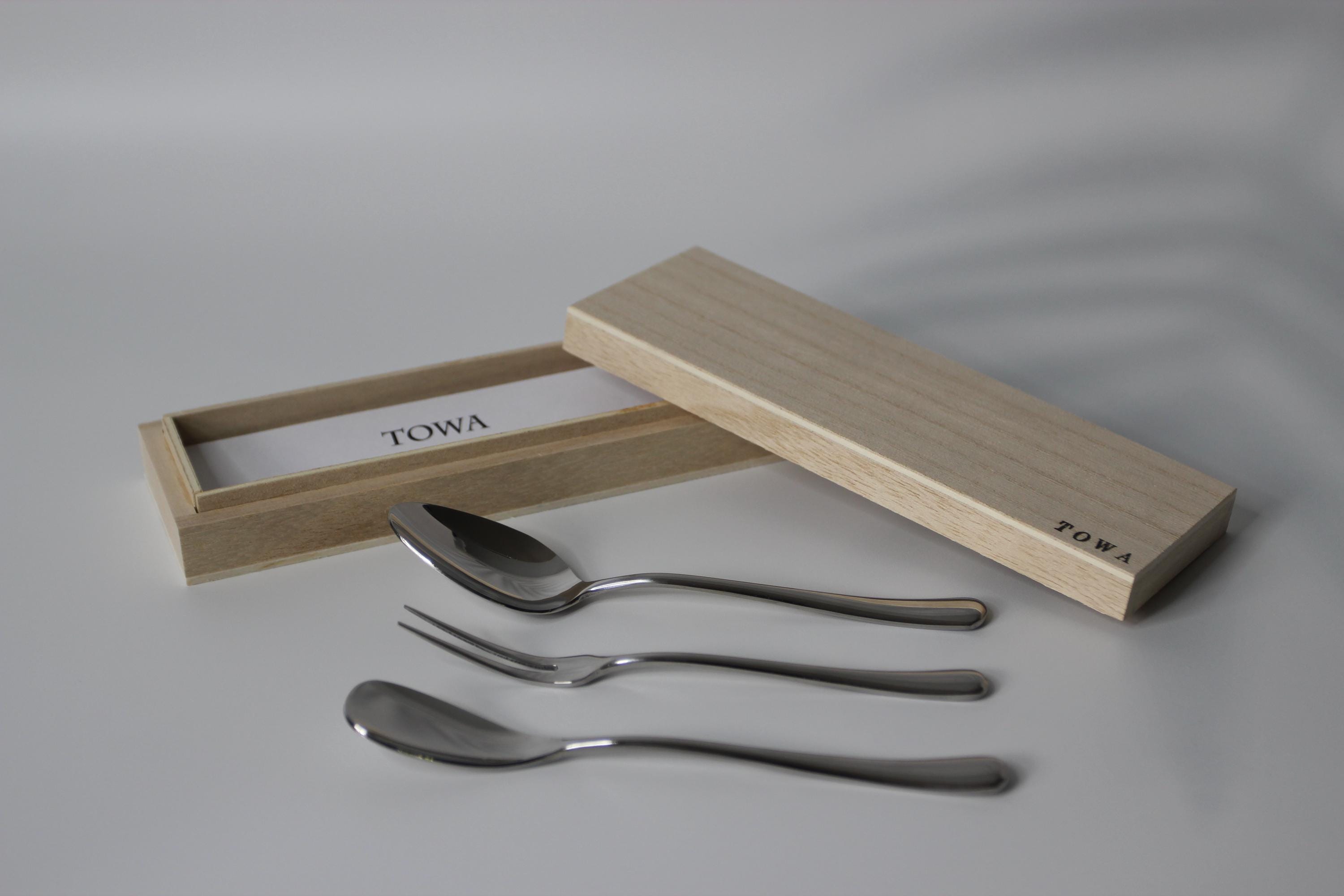 Handmade Japanese Dessert Cutlery Set | 18-8 Stainless Steel | Gift Box from Tsubame-Sanjo Niigata