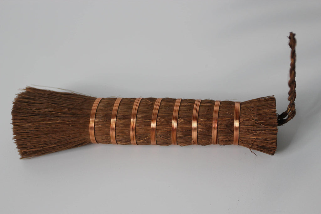 Handmade Hemp Palm Tawashi Brush - Japanese Copper Wire Kitchen Scrubber