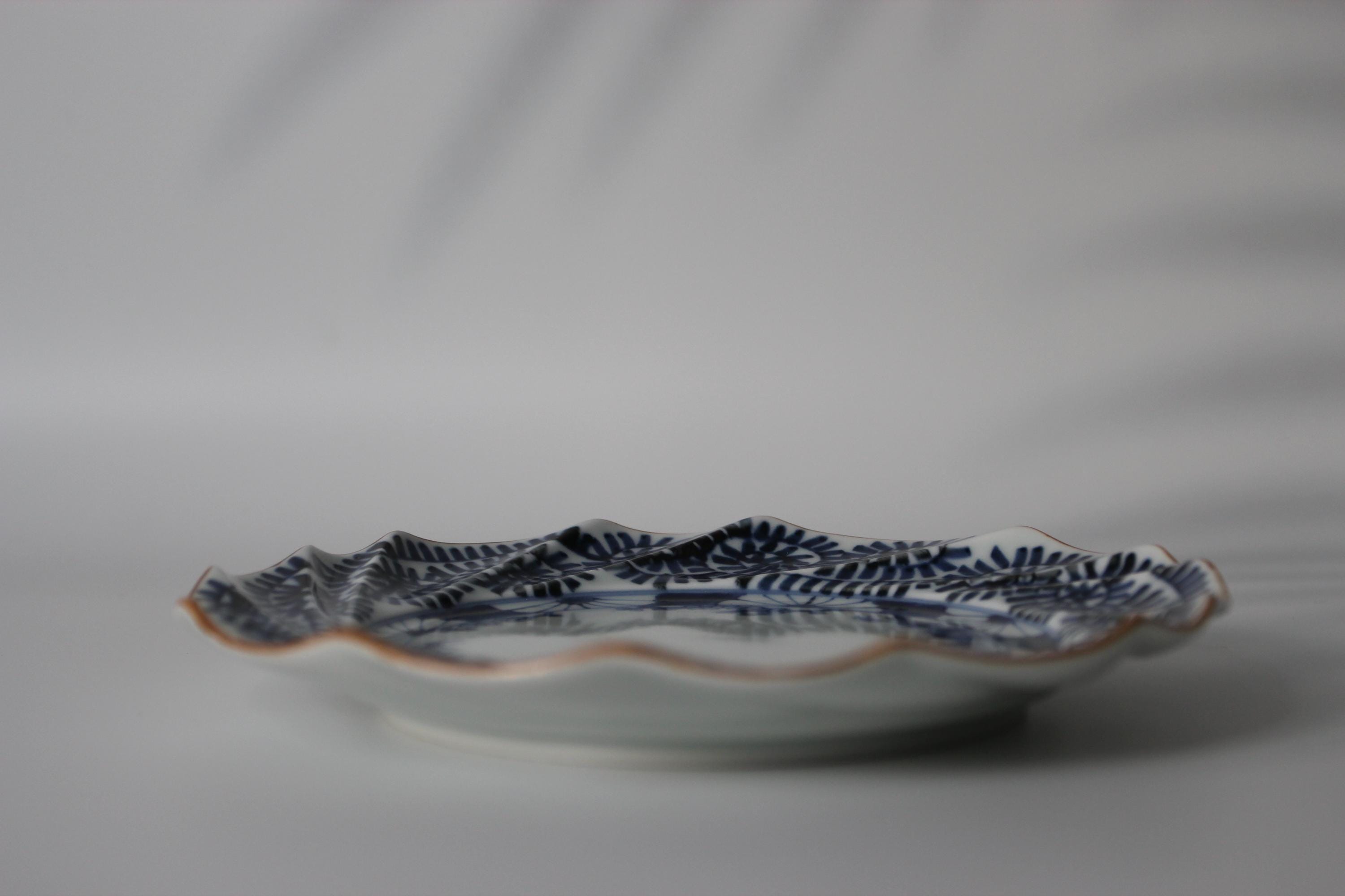 Hand-Painted Hasami Plate: Arita Ware Porcelain, Japanese Pine & Plum Design