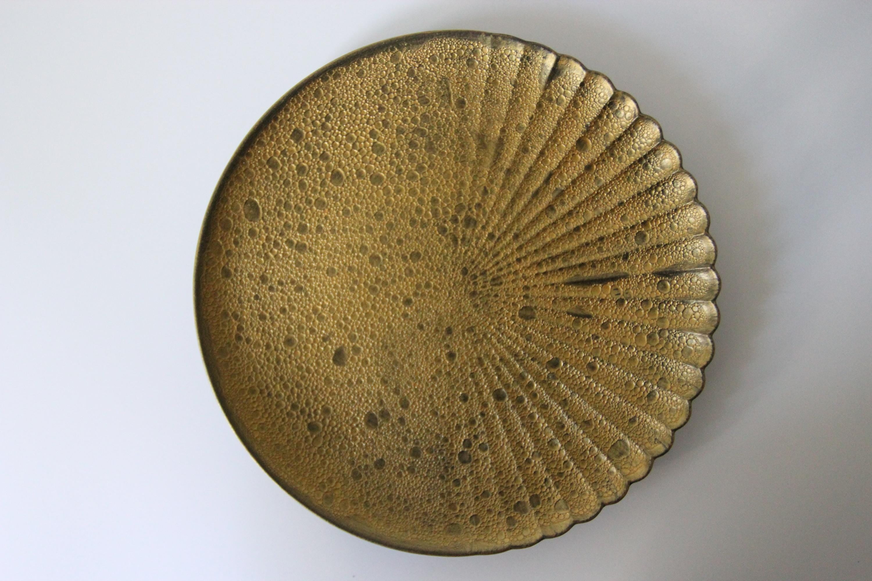 Hasami Arita Ware Porcelain Plate - Chrysanthemum Carving, 16cm