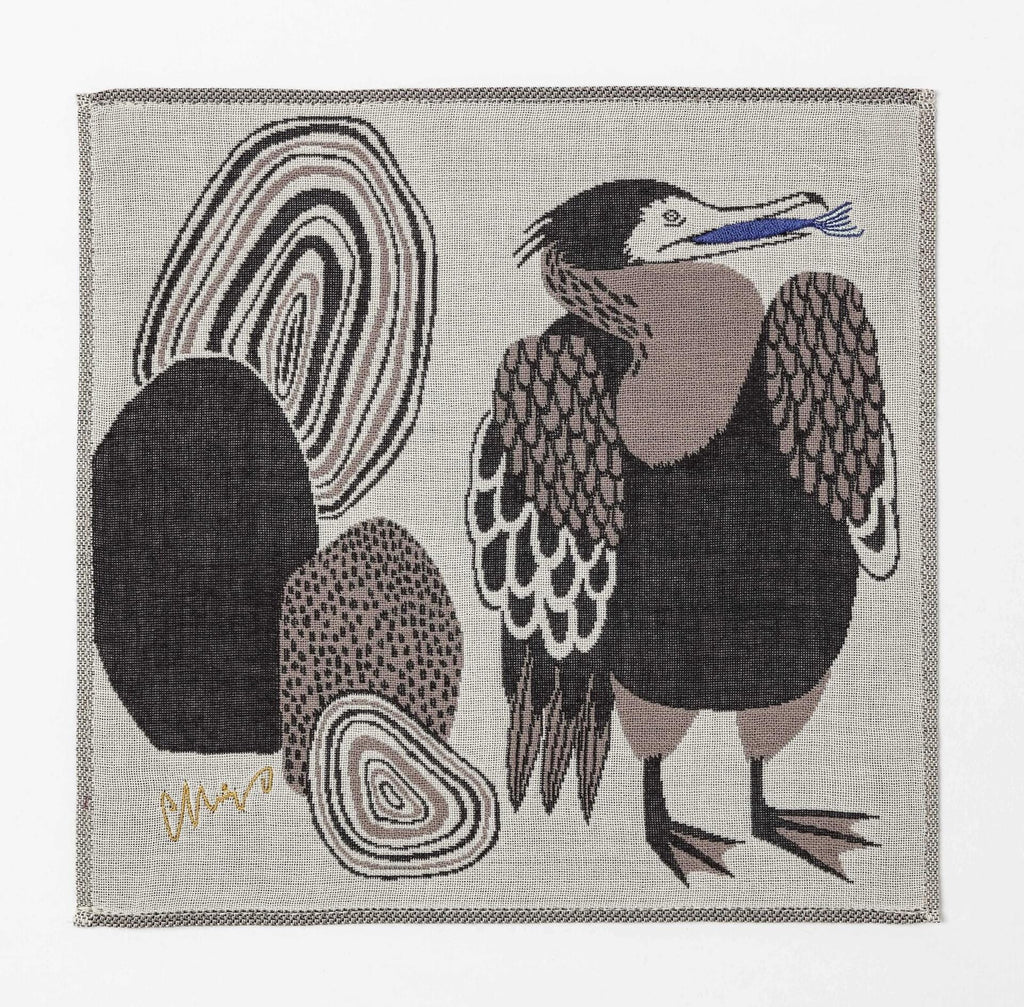 Embroidered Animal Gauze Handkerchief: Japanese Cotton Hanky (25x25cm)