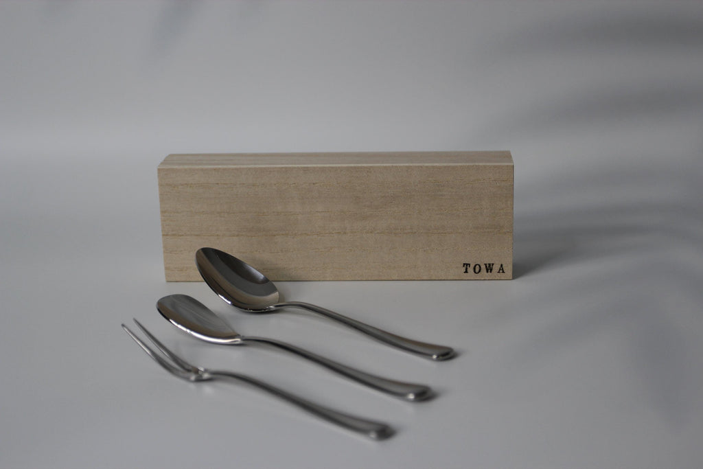Handmade Japanese Dessert Cutlery Set | 18-8 Stainless Steel | Gift Box from Tsubame-Sanjo Niigata