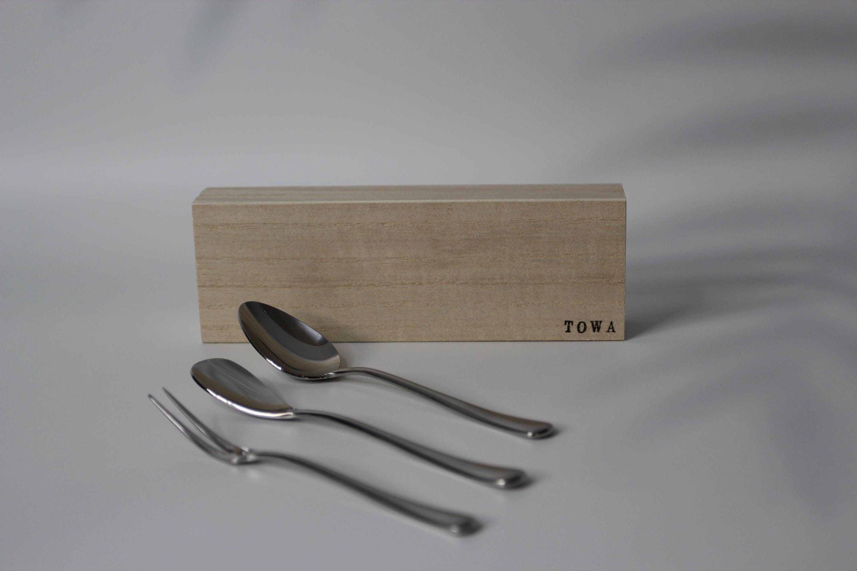 Handmade Japanese Dessert Cutlery Set | 18-8 Stainless Steel | Gift Box from Tsubame-Sanjo Niigata