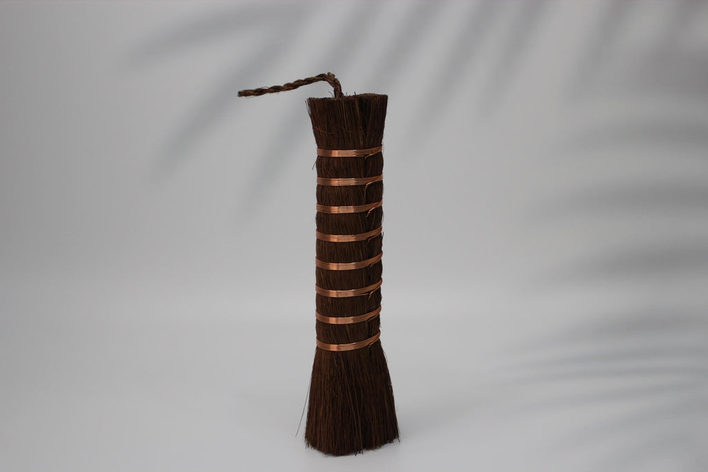 Handmade Hemp Palm Tawashi Brush - Japanese Copper Wire Kitchen Scrubber