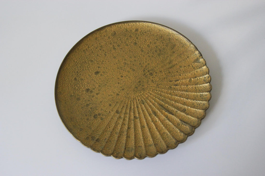 Hasami Arita Ware Porcelain Plate - Chrysanthemum Carving, 16cm
