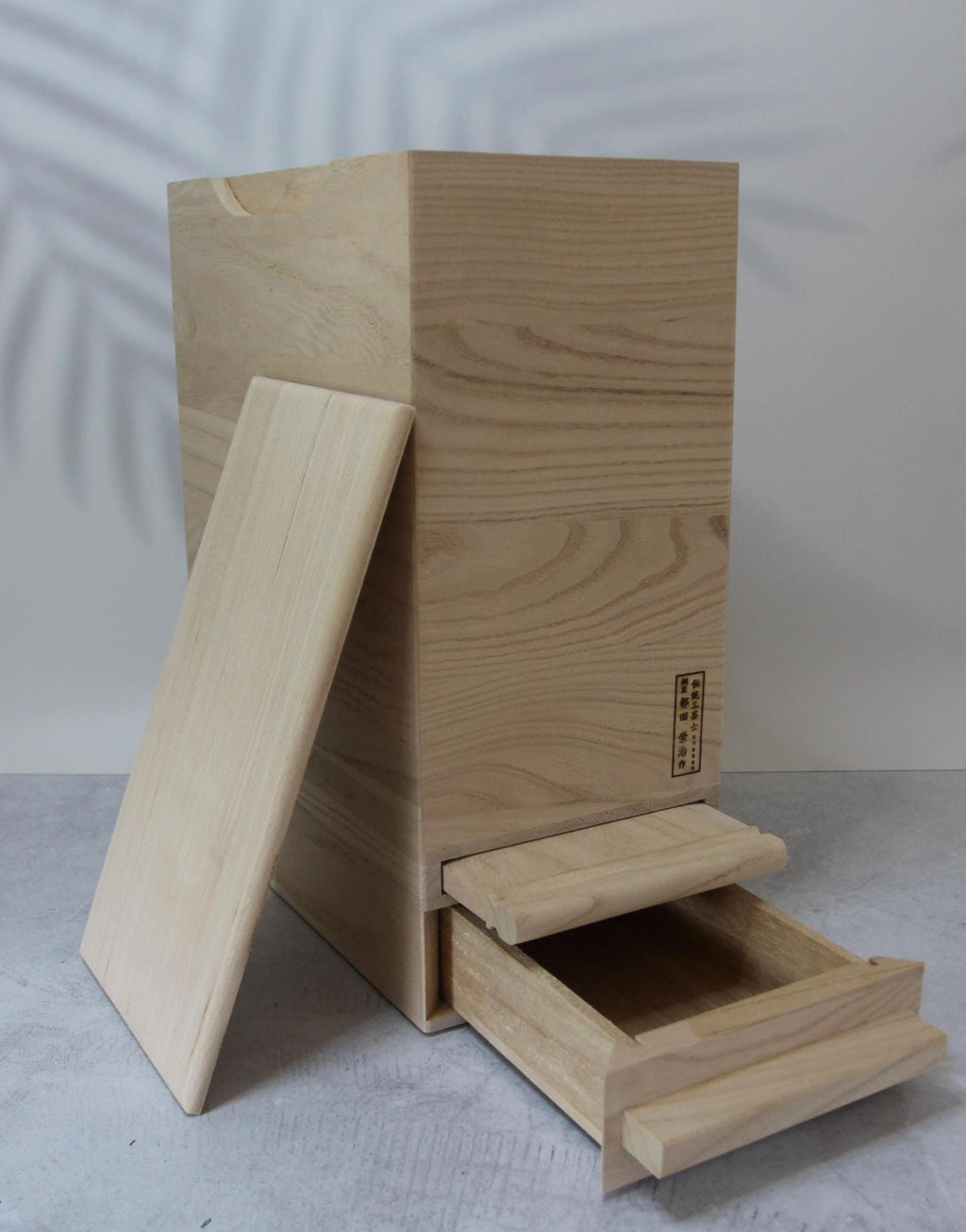 Handmade Paulownia Wood Rice Bin | Japanese Senshu Craft, 10kg