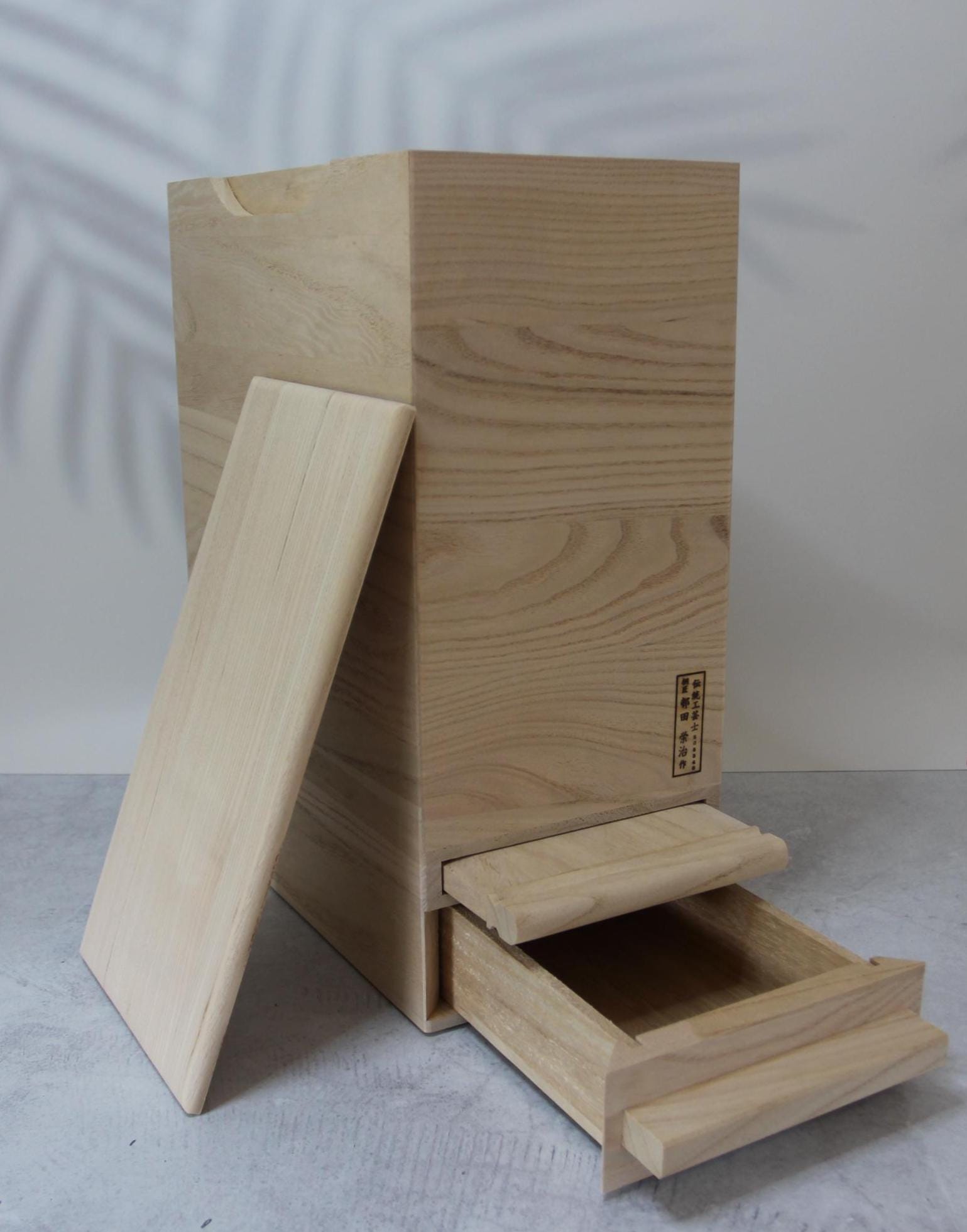 Handmade Paulownia Wood Rice Bin | Japanese Senshu Craft, 10kg
