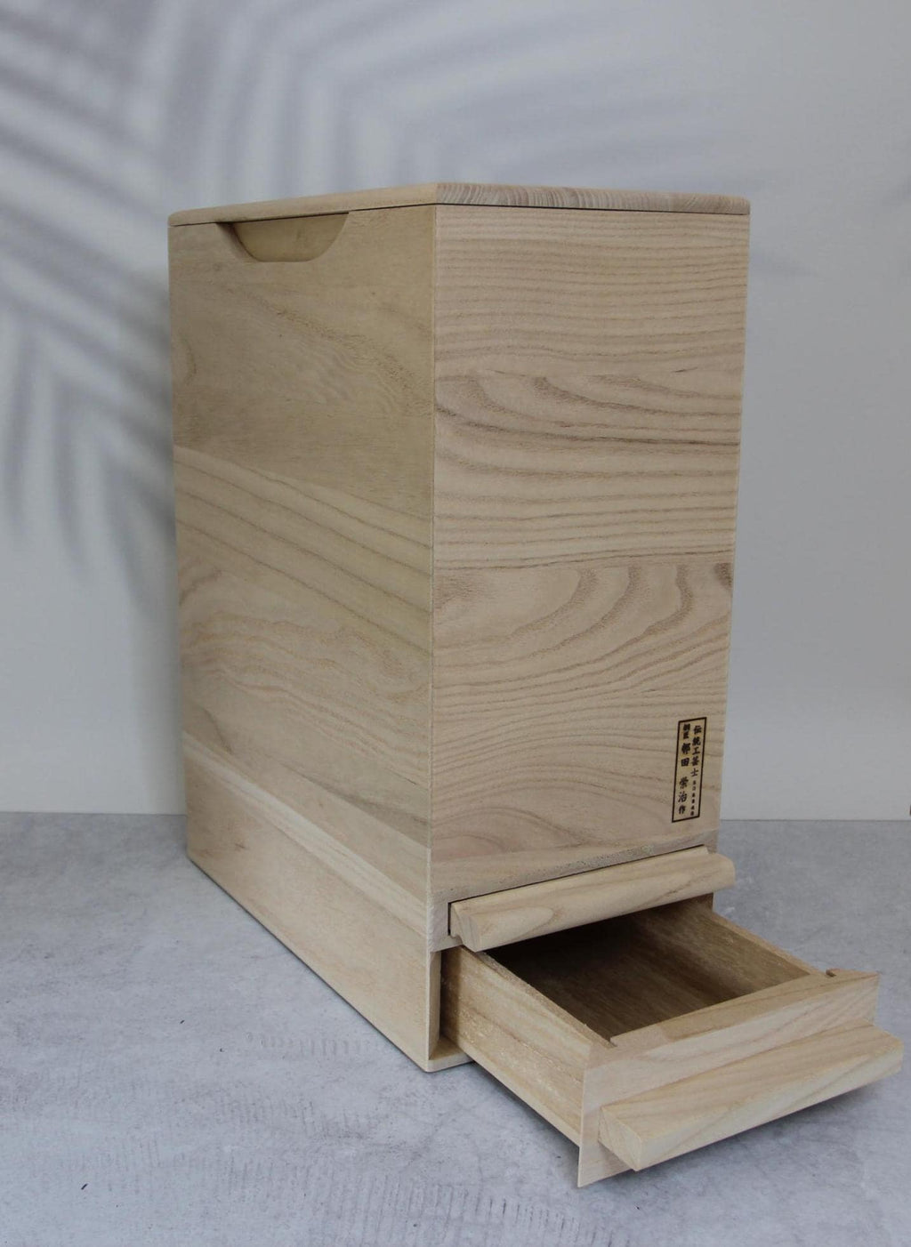 Handmade Paulownia Wood Rice Bin | Japanese Senshu Craft, 10kg