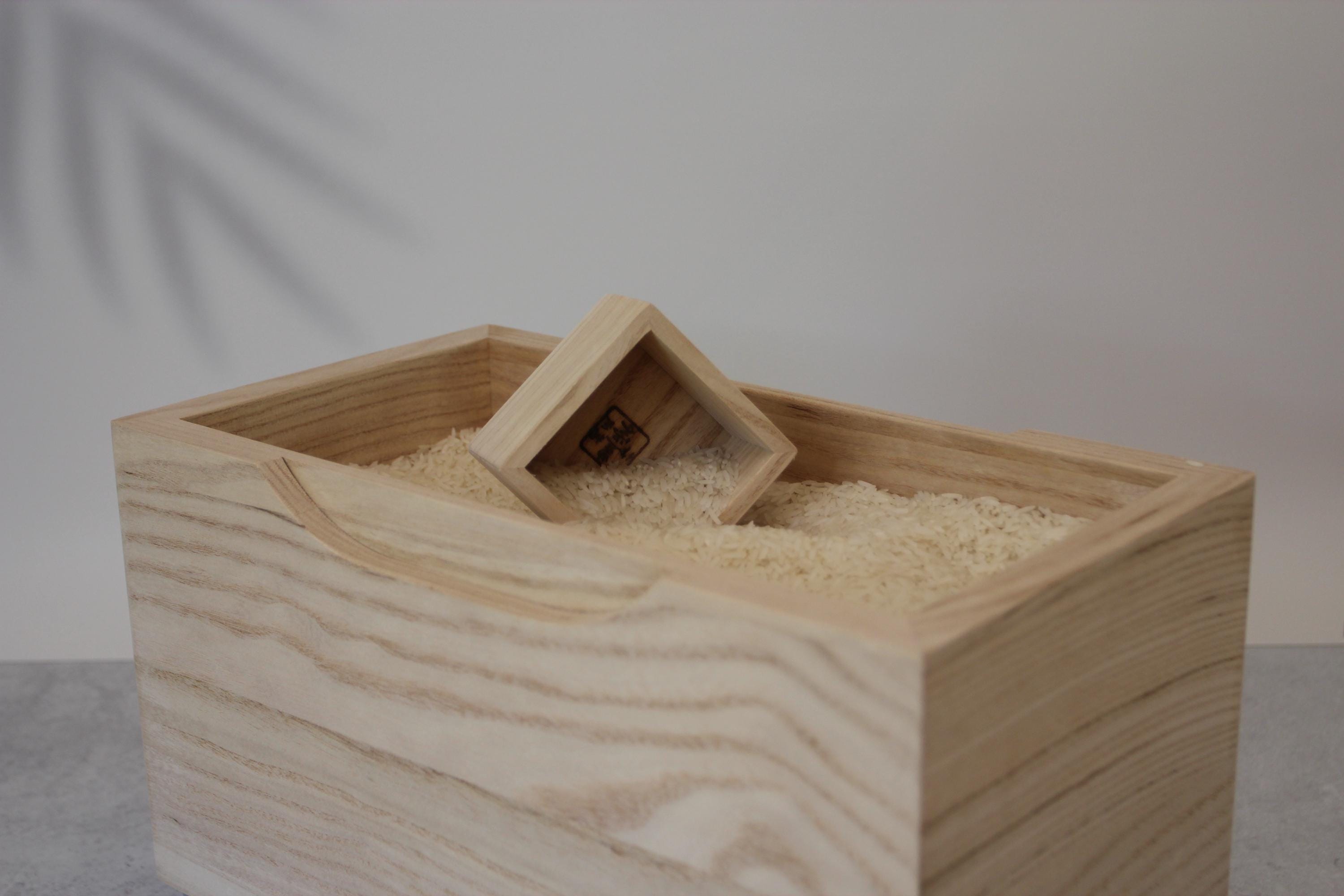 Handmade Paulownia Wood Rice Bin | Japanese Kitchen Storage, 5kg