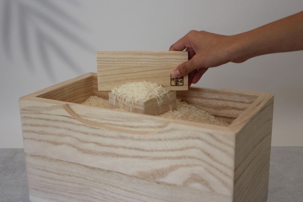 Handmade Paulownia Wood Rice Bin | Japanese Kitchen Storage, 5kg