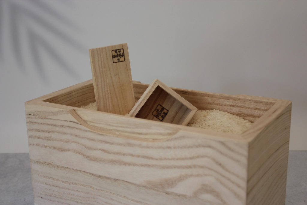Handmade Paulownia Wood Rice Bin | Japanese Kitchen Storage, 5kg