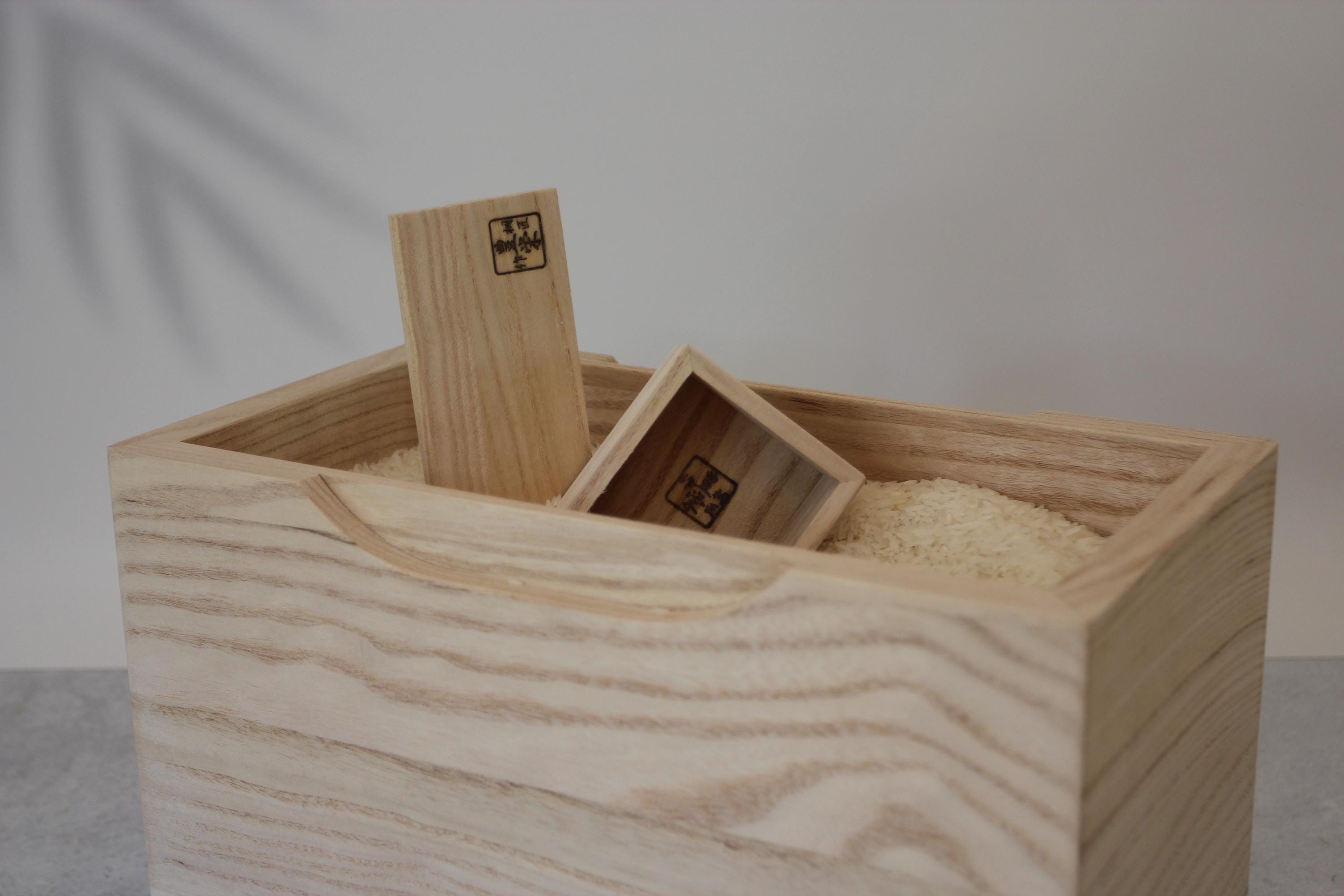 Handmade Paulownia Wood Rice Bin | Japanese Kitchen Storage, 5kg