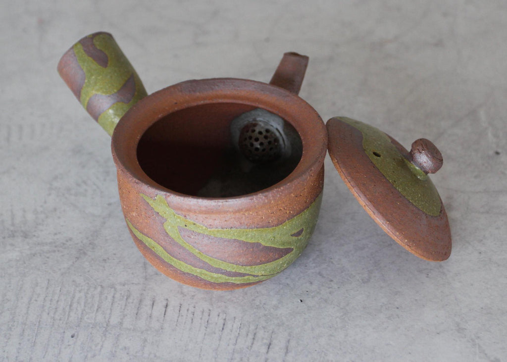 Handmade Shigaraki Ware Kyusu Teapot | Japanese Green Tea, 300ml