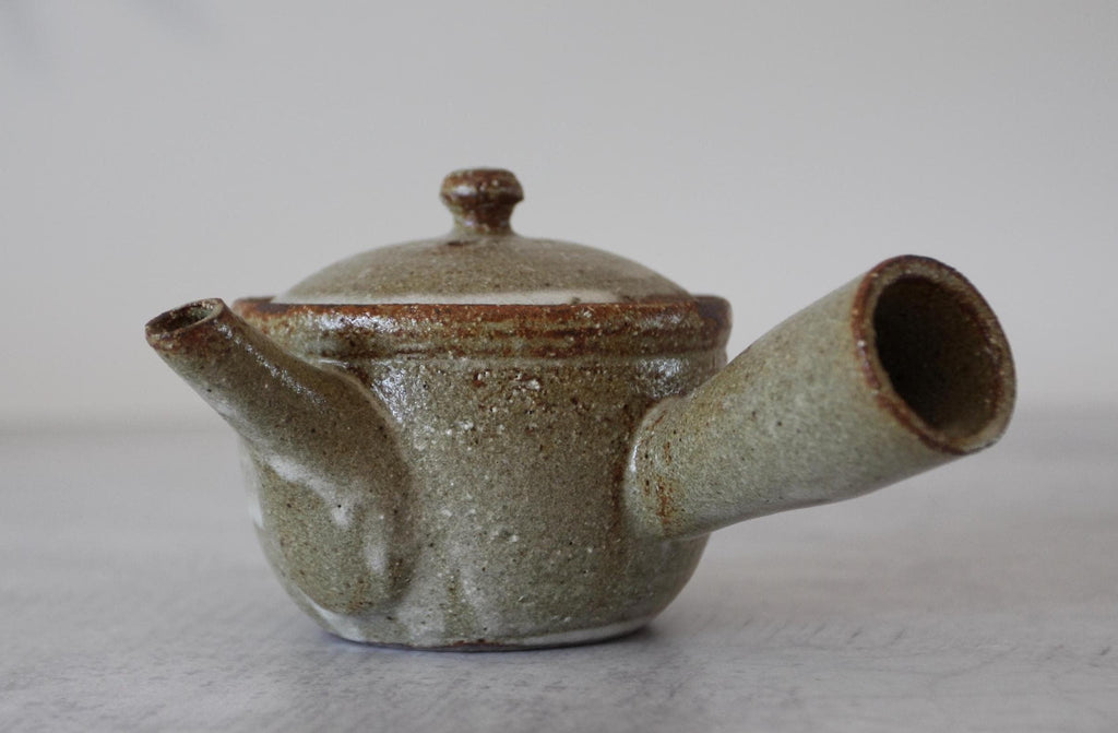 Shigaraki Ware Japanese Teapot | Kiln-Changed Deep Kyusu 300ml | Handmade Clay Teapot Made in Japan