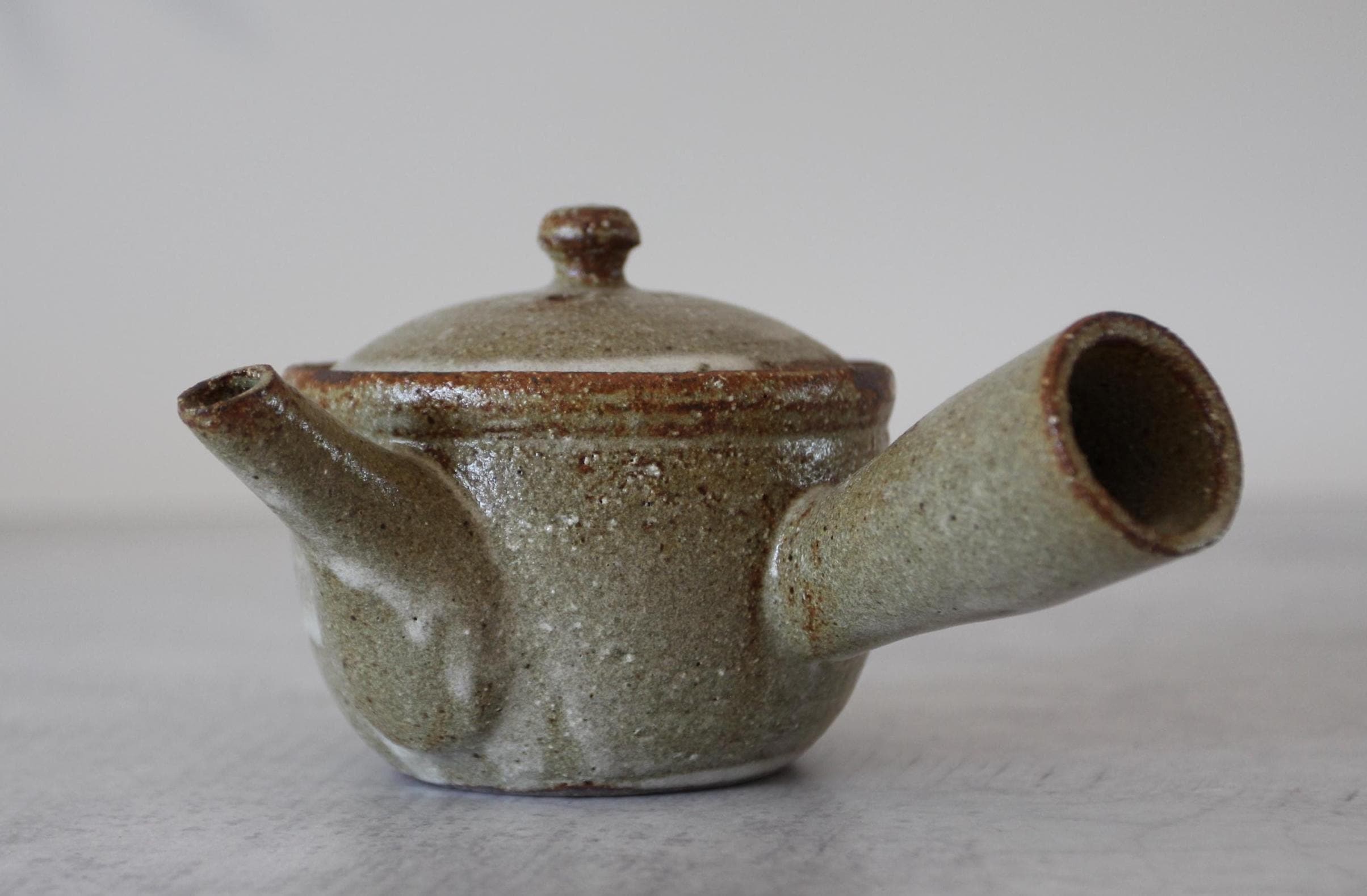 Shigaraki Ware Japanese Teapot | Kiln-Changed Deep Kyusu 300ml | Handmade Clay Teapot Made in Japan