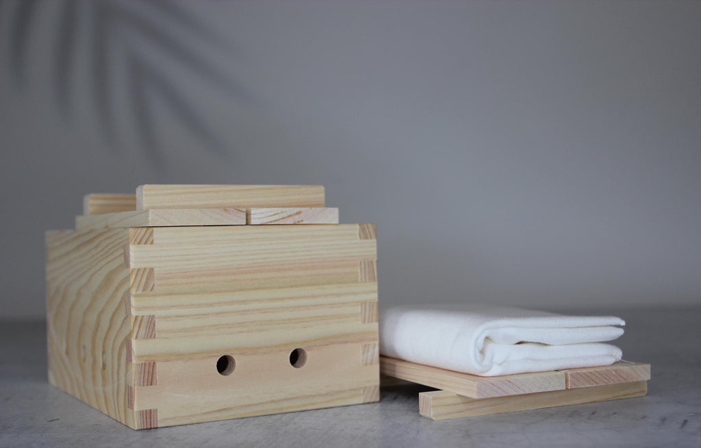 Japanese Tofu Making Kit | Hinoki Wood Tofu Mold with Cotton Cloths | Made in Japan