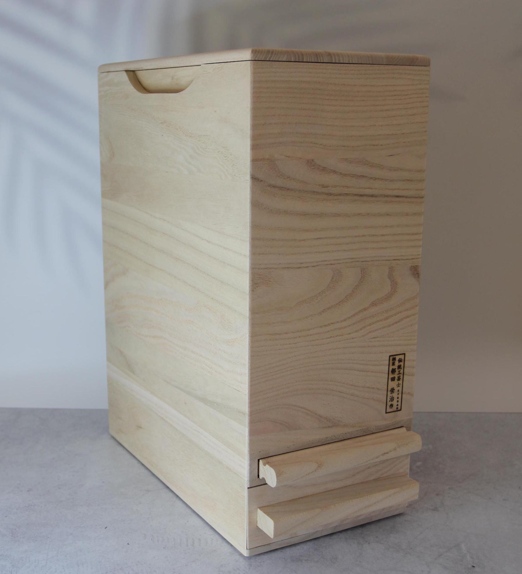 Handmade Paulownia Wood Rice Bin | Japanese Senshu Craft, 10kg