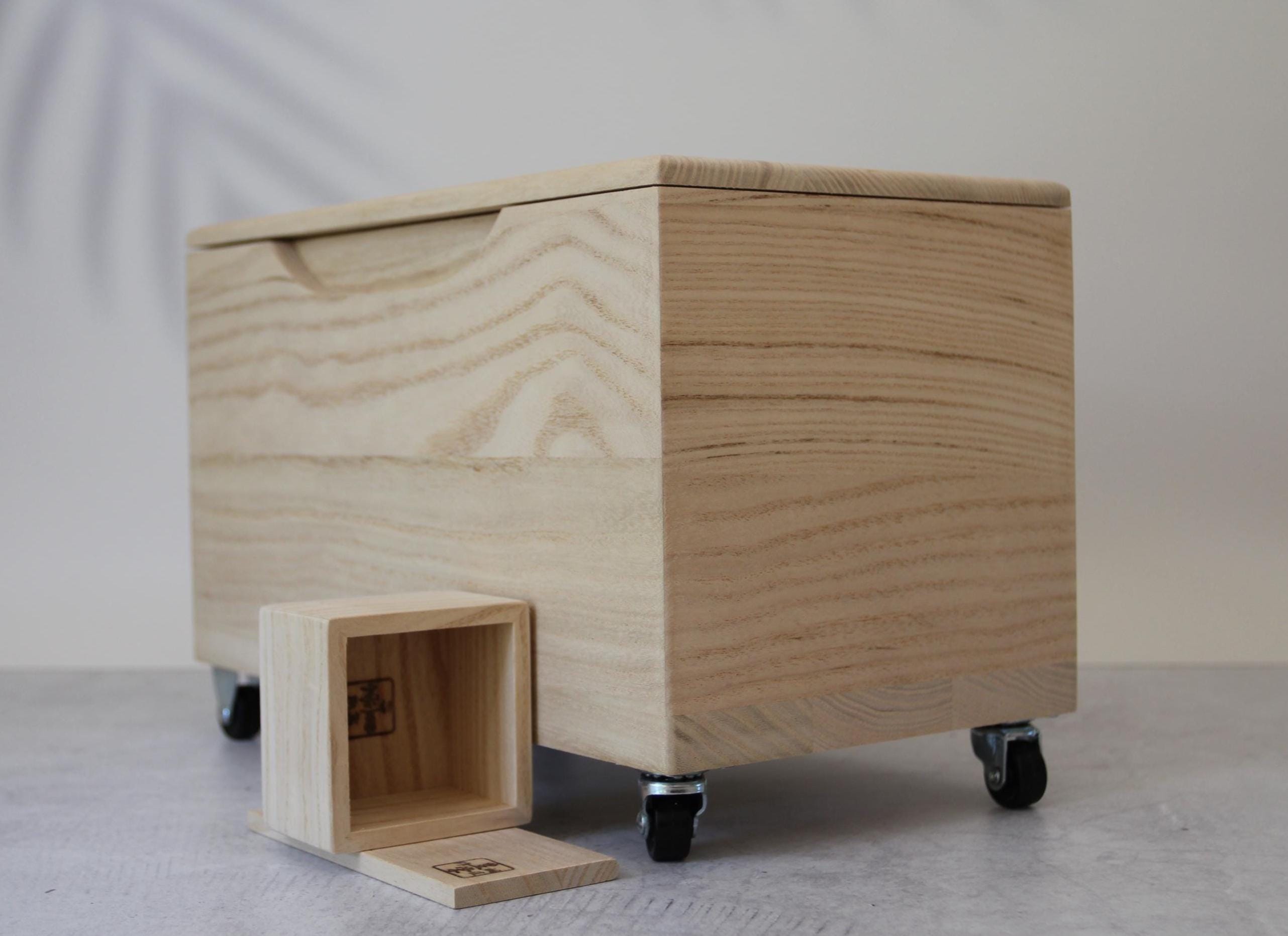 Handmade Paulownia Wood Rice Bin | Japanese Kitchen Storage, 5kg