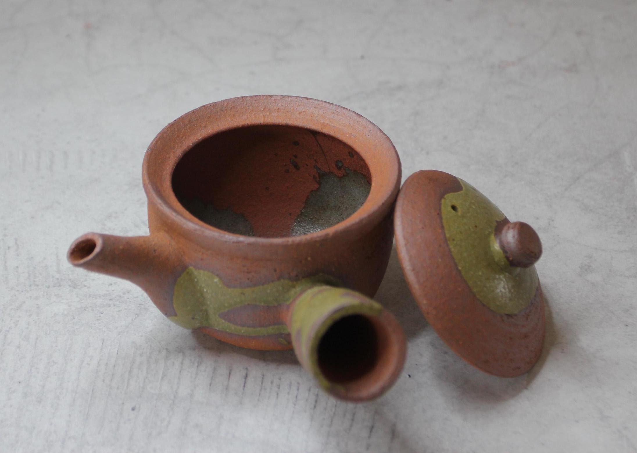 Handmade Shigaraki Ware Kyusu Teapot | Japanese Green Tea, 300ml
