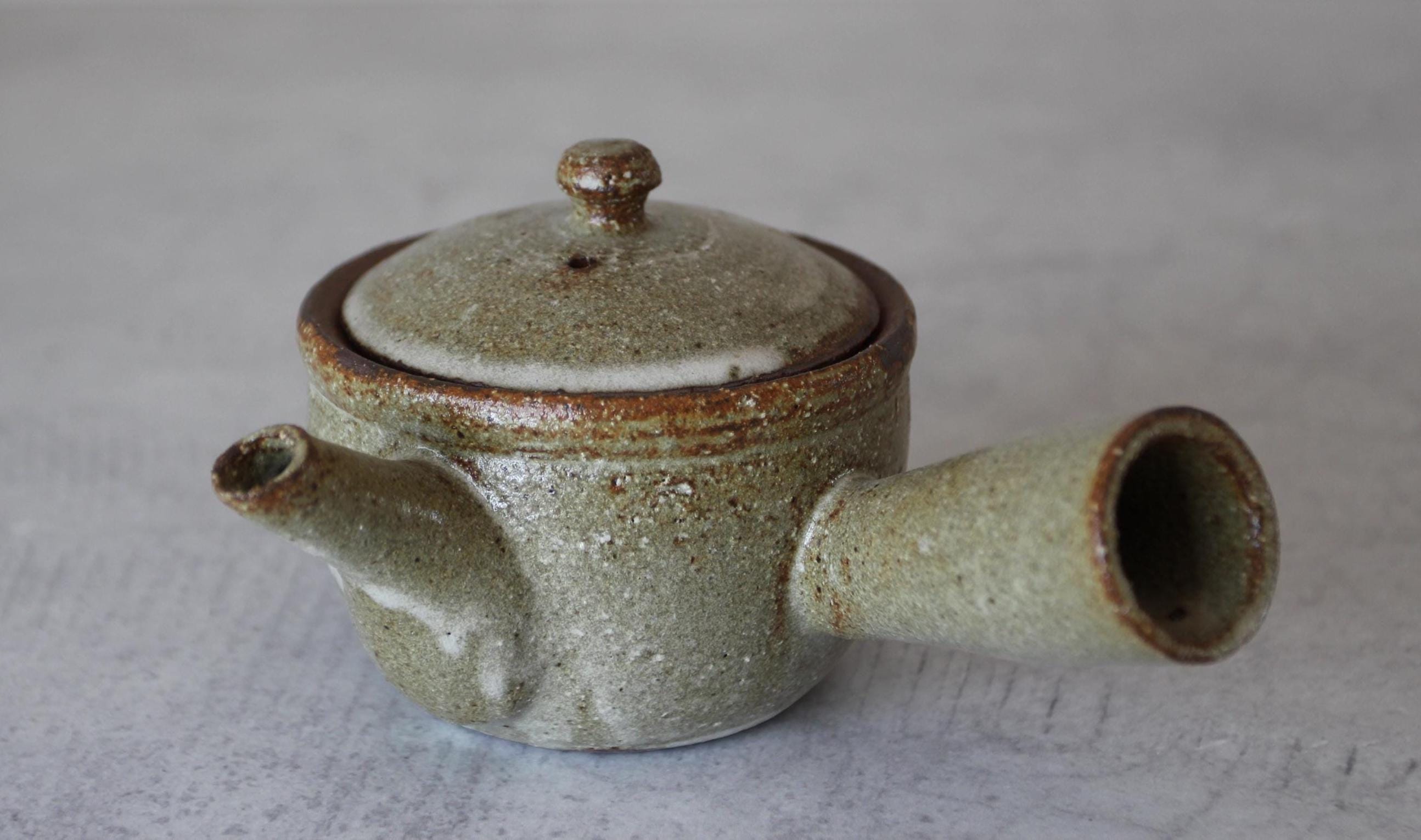 Shigaraki Ware Japanese Teapot | Kiln-Changed Deep Kyusu 300ml | Handmade Clay Teapot Made in Japan