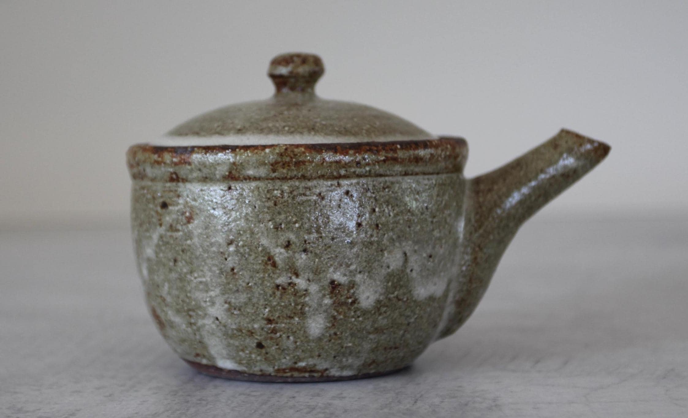 Shigaraki Ware Japanese Teapot | Kiln-Changed Deep Kyusu 300ml | Handmade Clay Teapot Made in Japan