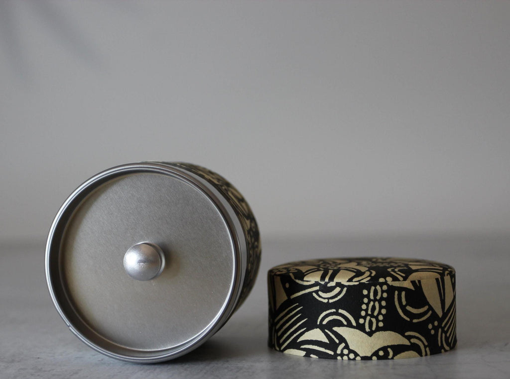 Japanese Washi Paper Tea Canister | Airtight Storage Tin, Made in Japan