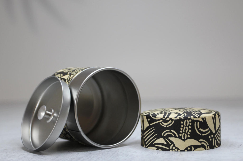 Japanese Washi Paper Tea Canister | Airtight Storage Tin, Made in Japan