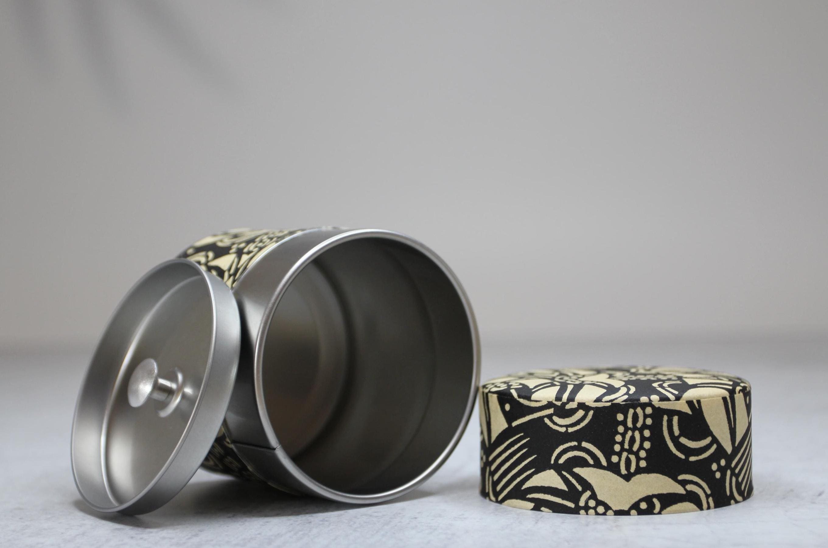 Japanese Washi Paper Tea Canister | Airtight Storage Tin, Made in Japan