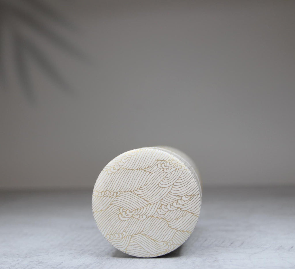 Japanese Washi Tea Canister | Kenran Wave Tin Storage, 200g
