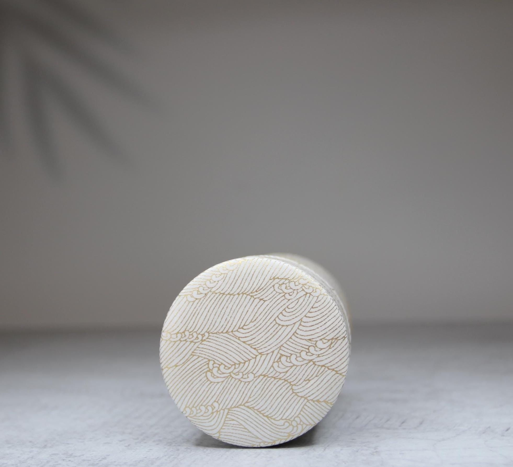 Japanese Washi Tea Canister | Kenran Wave Tin Storage, 200g