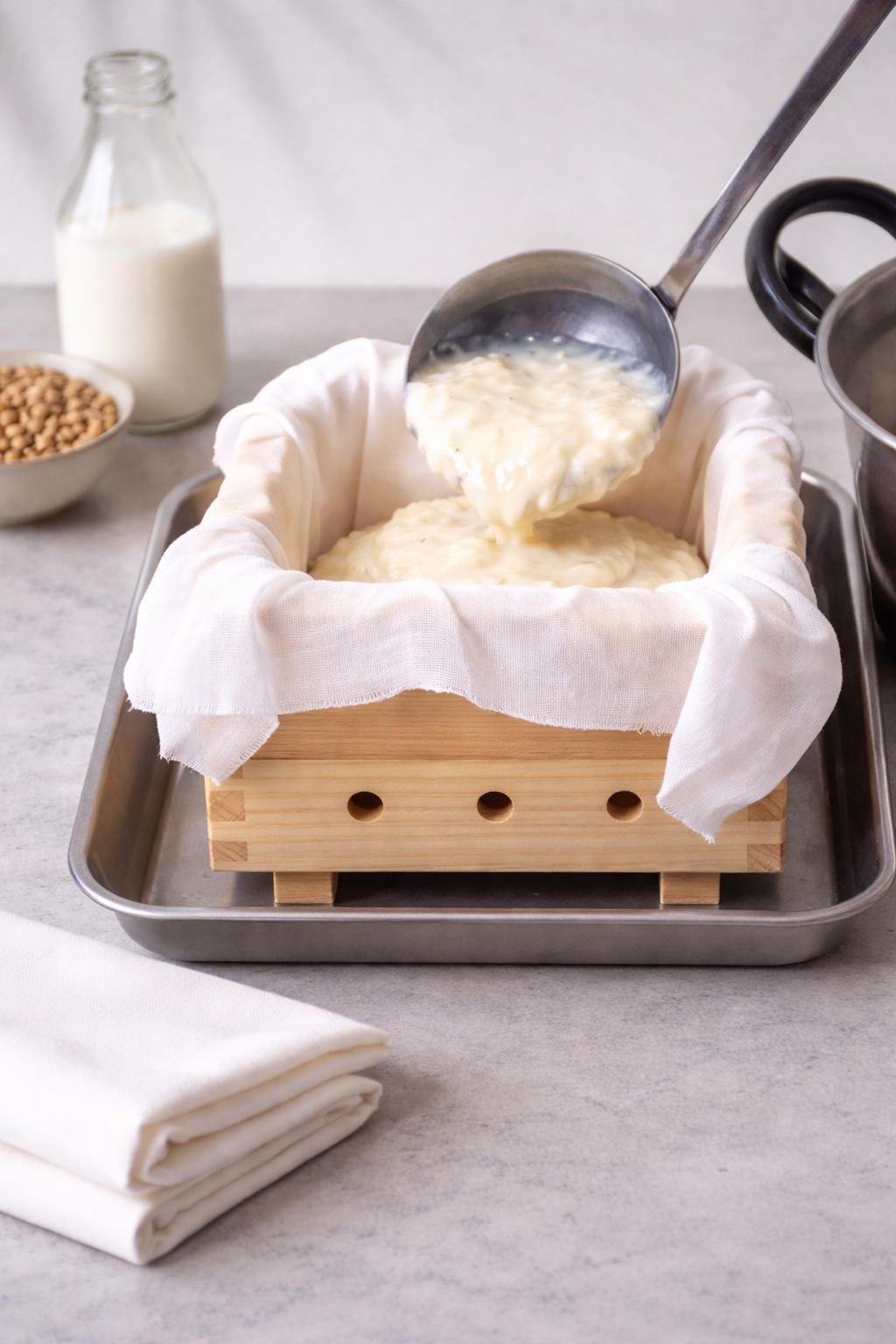 Japanese Tofu Making Kit | Hinoki Wood Tofu Mold with Cotton Cloths | Made in Japan