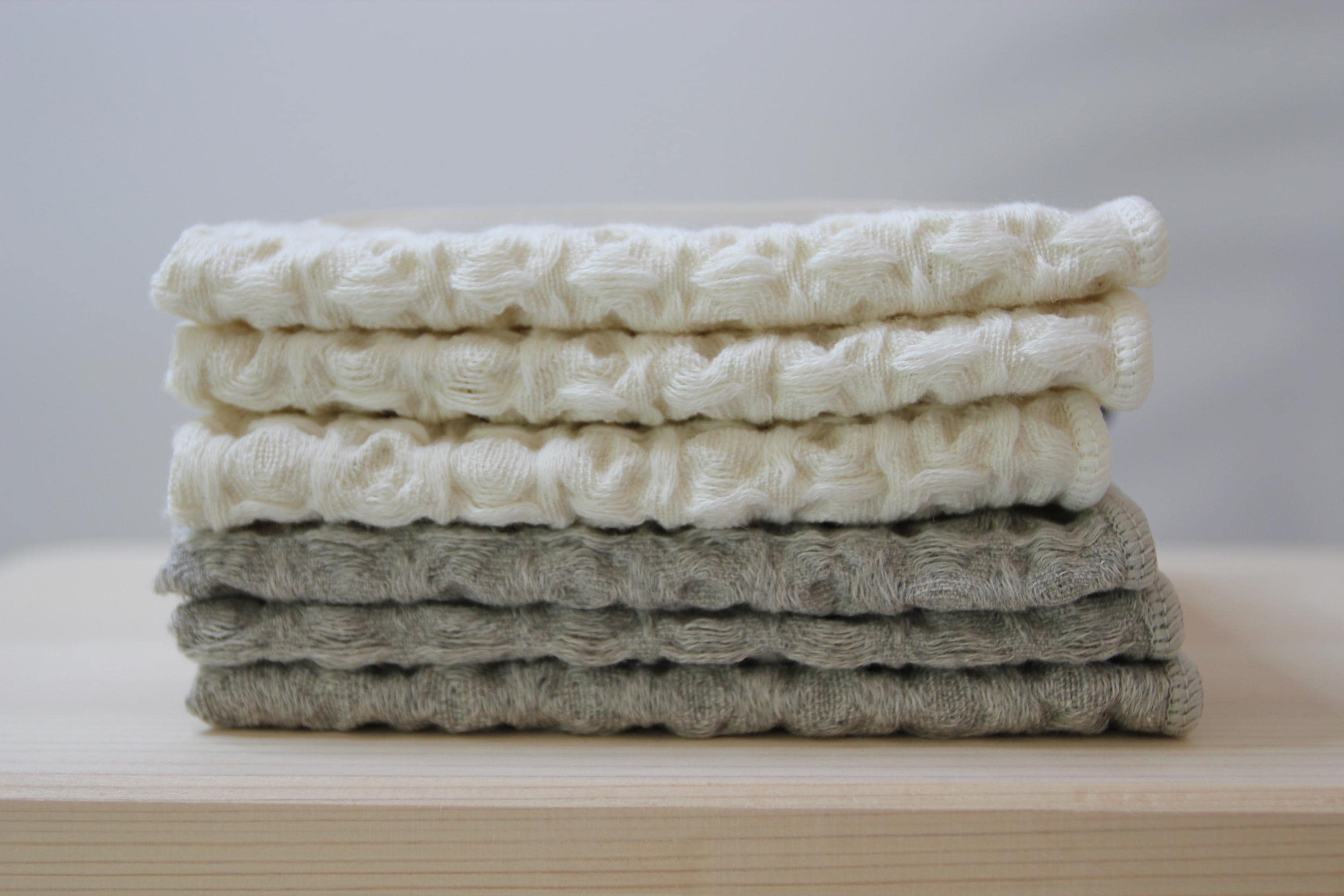 Cotton Linen Waffle Handkerchief  Japanese Hand Towel, Made in Japan