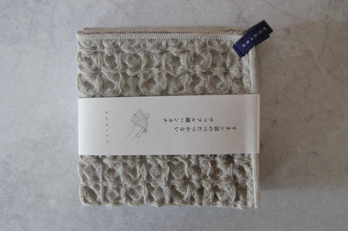 Cotton Linen Waffle Handkerchief  Japanese Hand Towel, Made in Japan