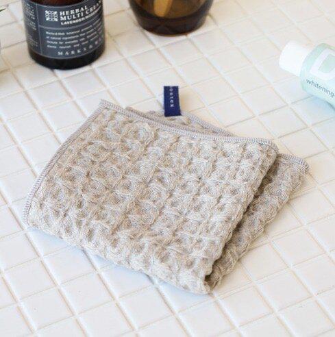 Cotton Linen Waffle Handkerchief  Japanese Hand Towel, Made in Japan